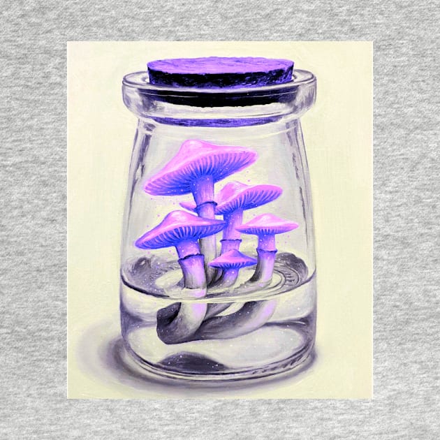 Magic mushrooms in a potion bottle - psychedelic by LukjanovArt